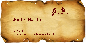 Jurik Mária névjegykártya