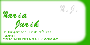 maria jurik business card